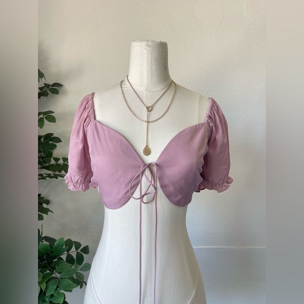 Elegant Pink Puff Sleeve Top